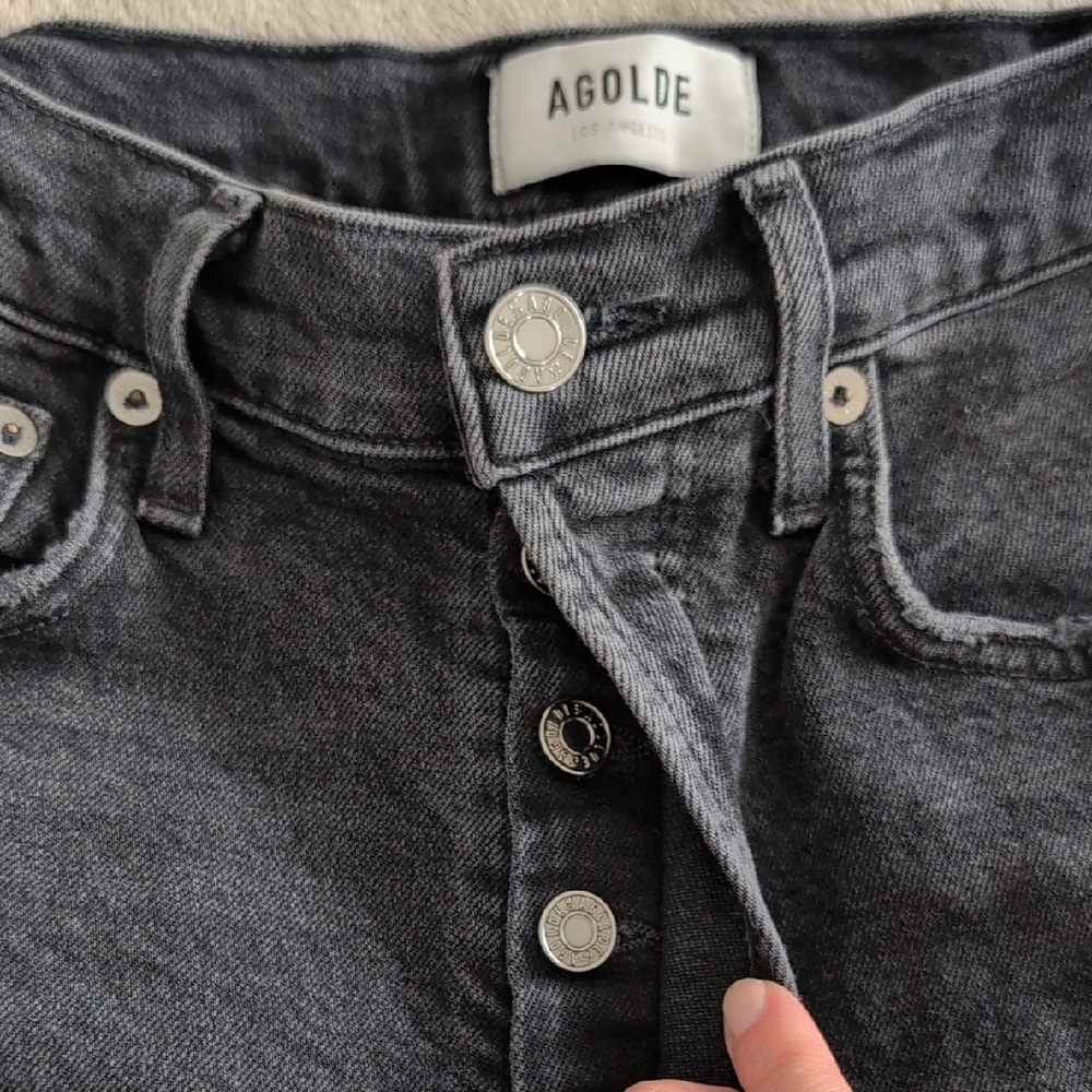 Agolde Women's Nico Black Skinny Jeans, Size 25 - Picture 3 of 10